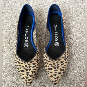 Rothys The Point Ballet Flats Womens 7 Animal Print Leopard Cheetah retired